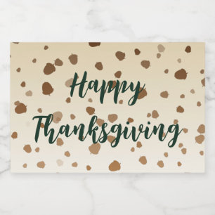 Thanksgiving Acorns Liquor Bottle Label