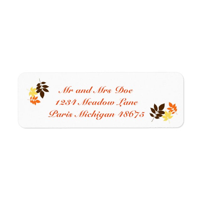 Thanksgiving Address Labels/Leaves (Front)