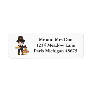 Thanksgiving Address Labels/Pilgrim
