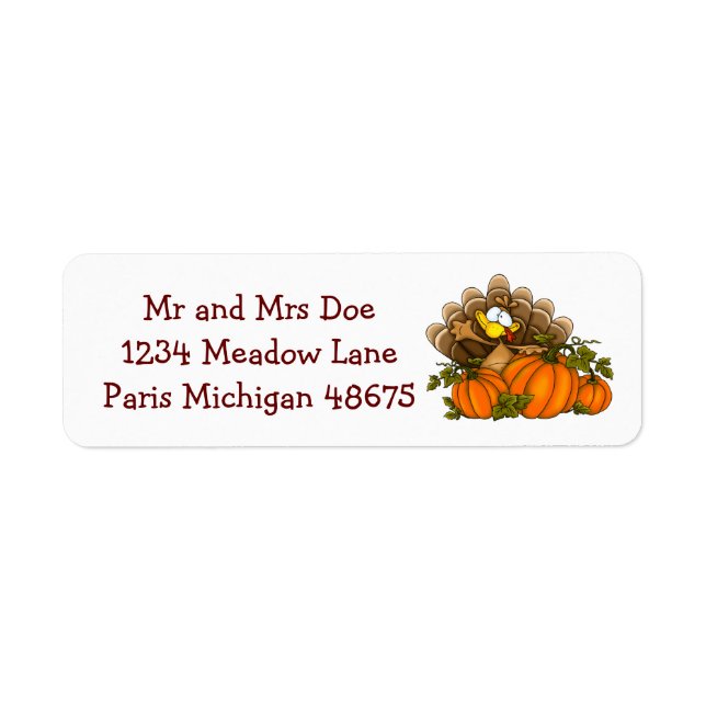 Thanksgiving Address Labels/Turkey (Front)