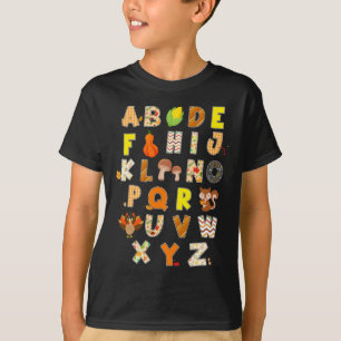 Thanksgiving Alphabet Funny Turkey Fall Preschool T-Shirt