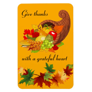 Thanksgiving and Fall Colours Pretty Cornucopia Magnet