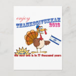 Thanksgiving and Hanukkah.  Thanksgivukkah Holiday Postcard<br><div class="desc">Thanksgiving and Hanukkah.  Thanksgiving is the day that the two holidays converge.  Christians and Jews unite.</div>