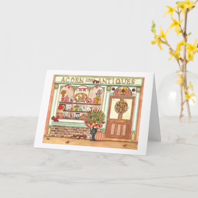 Thanksgiving Antique Shop Card (Yellow Flower)