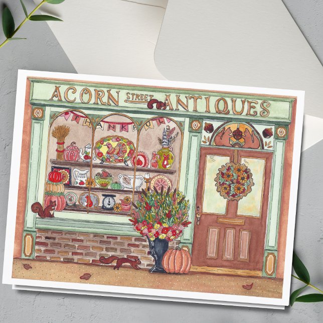Thanksgiving Antique Shop Watercolor Card (Creator Uploaded)