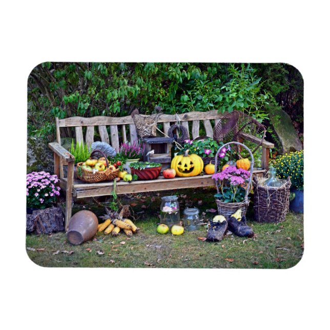 Thanksgiving at the Park Bench Magnet (Horizontal)