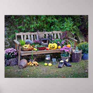 Thanksgiving at the Park Bench Poster