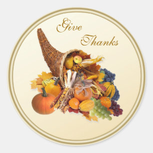 Thanksgiving. Autocollant de corne d'abondance