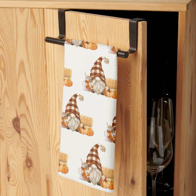 Thanksgiving Autumn Fall Gnomes Kitchen Towel (Thirds Fold)
