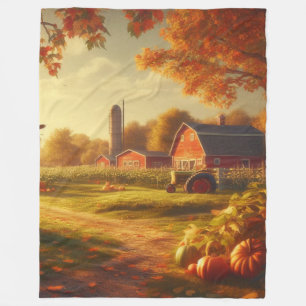 Thanksgiving/Autumn/Fall on the farm Fleece Blanket