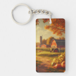 Thanksgiving/Autumn/Fall on the farm Keychain