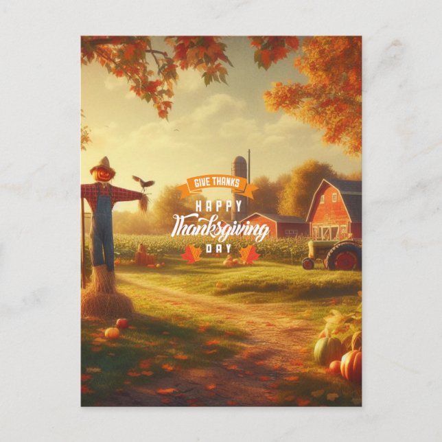 Thanksgiving/Autumn/Fall on the farm Postcard (Front)