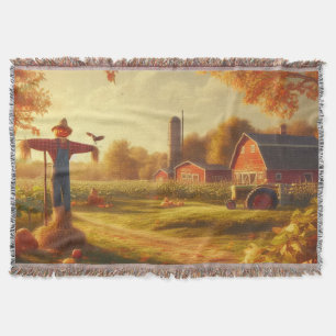 Thanksgiving/Autumn/Fall on the farm Throw Blanket