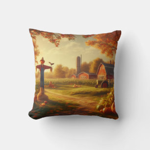 Thanksgiving/Autumn/Fall on the farm Throw Pillow