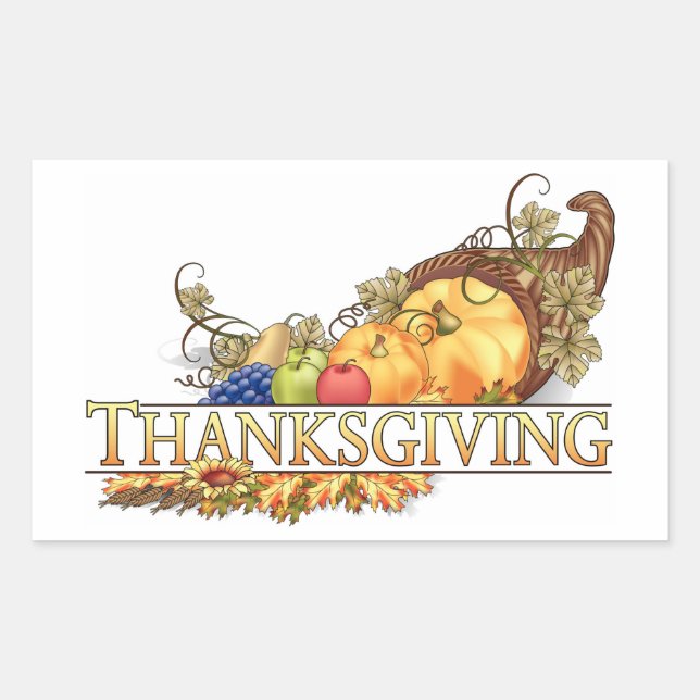 Thanksgiving Autumn Harvest Basket Sticker (Front)