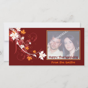 Thanksgiving autumn leaf-maple custom products holiday card