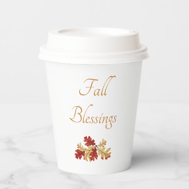 Thanksgiving Autumn Leaves Elegant  Paper Cups (Front)