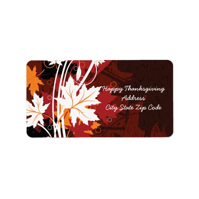 Thanksgiving autumn leaves-maple custom labels (Front)