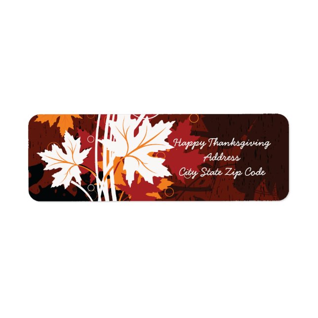 Thanksgiving autumn leaves-maple custom labels (Front)