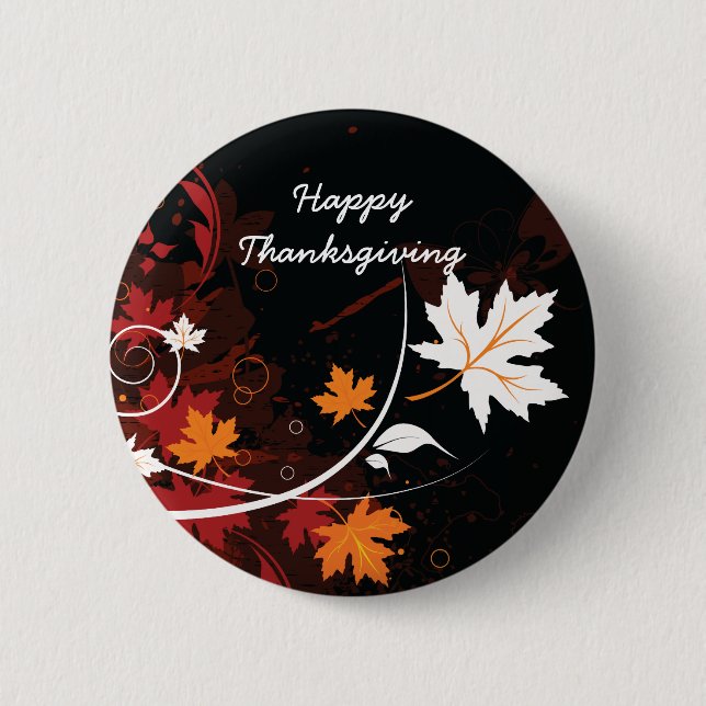 Thanksgiving autumn leaves-maple custom products 2 inch round button (Front)
