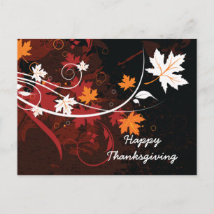 Thanksgiving autumn leaves-maple custom products holiday postcard