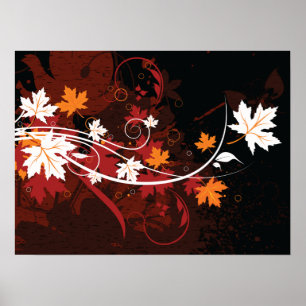 Thanksgiving autumn leaves-maple custom products poster