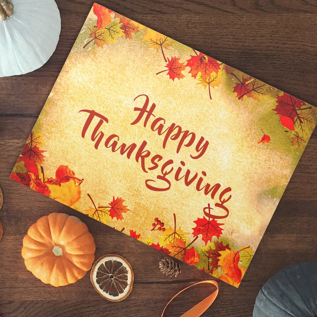 Thanksgiving Autumn Leaves on Old Paper Background Notepad (Creator Uploaded)
