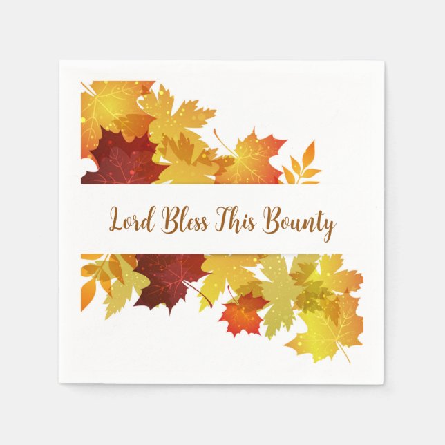 Thanksgiving Autumn Leaves Paper Napkins (Front)
