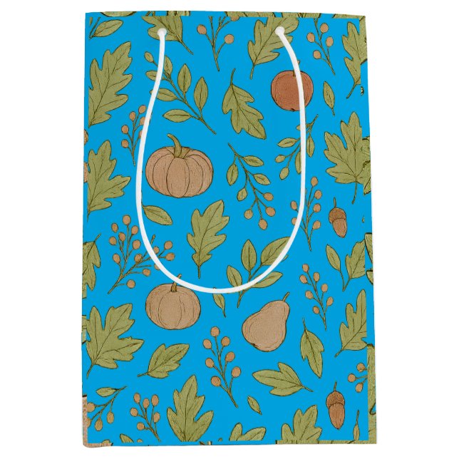 Thanksgiving autumn mosaic medium gift bag (Front)
