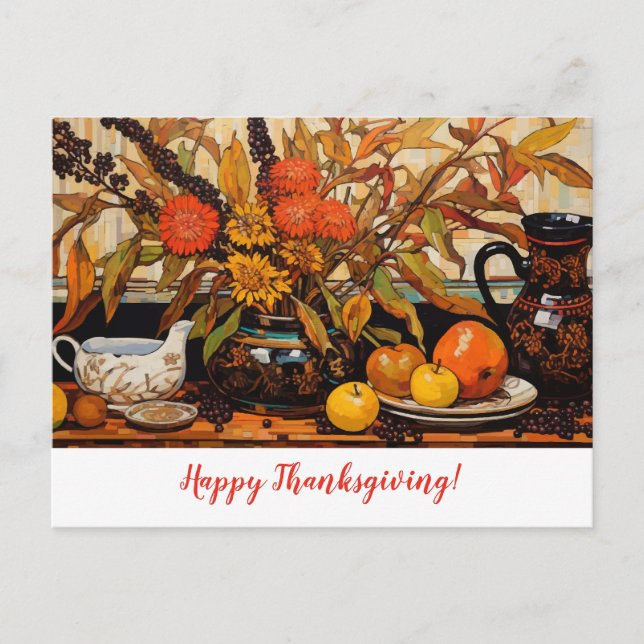 Thanksgiving Autumn Painting Postcard (Front)