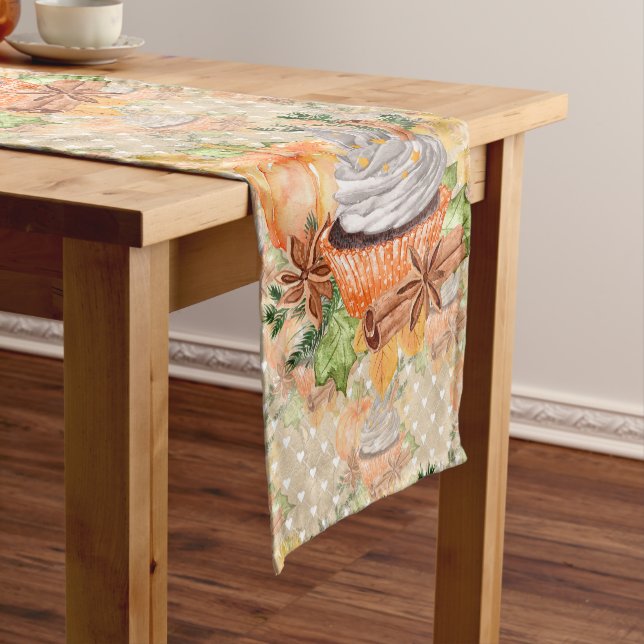 Thanksgiving Autumn pattern Short Table Runner (In Situ)