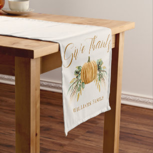 Thanksgiving Autumn Pumpkin Fall Table Runner