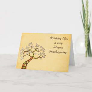 Thanksgiving Autumn Tree Holiday Card