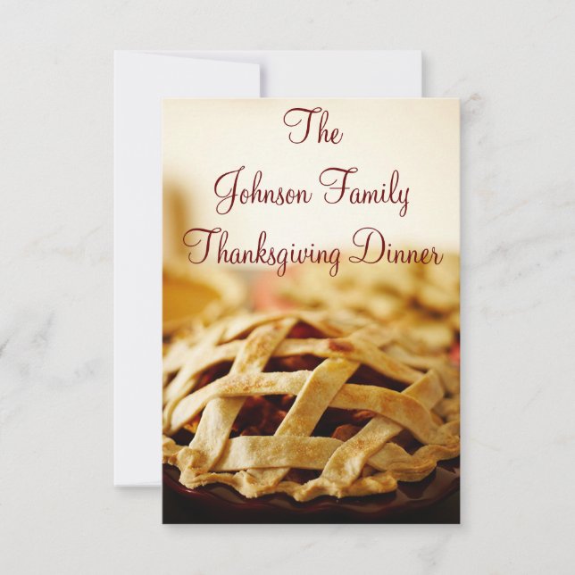Thanksgiving Baked Pie Holiday Invitations (Front)