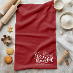 Thanksgiving Be Thankful Script Harvest Burgundy Kitchen Towel<br><div class="desc">Elevate your kitchen decor with our Be Thankful Script Harvest Burgundy Kitchen Towel. This charming kitchen accessory not only adds a pop of autumn-inspired colour but also reminds you to appreciate life's blessings. The elegant script design brings a touch of sophistication to your kitchen, making it perfect for the Thanksgiving...</div>