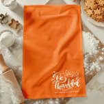 Thanksgiving Be Thankful Script Harvest Orange Kitchen Towel<br><div class="desc">Elevate your kitchen decor with our Be Thankful Script Harvest Orange Kitchen Towel. This charming kitchen accessory not only adds a pop of autumn-inspired colour but also reminds you to appreciate life's blessings. The elegant script design brings a touch of sophistication to your kitchen, making it perfect for the Thanksgiving...</div>