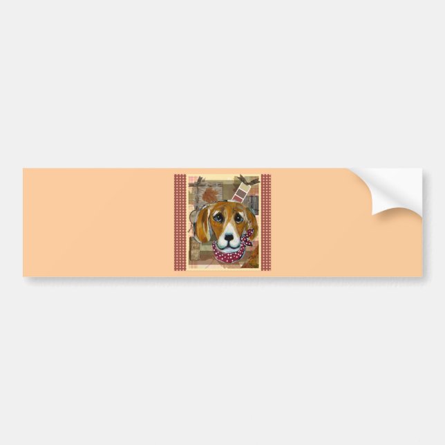 THANKSGIVING BEAGLE BUMPER STICKER (Front)