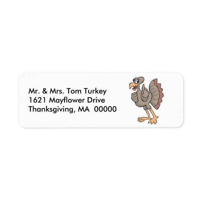 Thanksgiving Big Turkey Return Address Sticker (Front)
