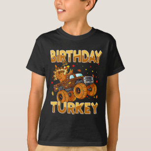 Thanksgiving Birthday Riding Monster Truck Turkey T-Shirt