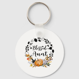 Thanksgiving Blessed Aunt Pumpkin Thanksgiving Keychain