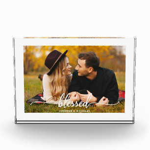 Thanksgiving Blessed Script Photo Block