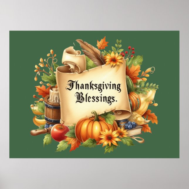 Thanksgiving Blessing Poster (Front)