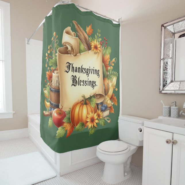Thanksgiving Blessing Shower Curtain (In Situ)