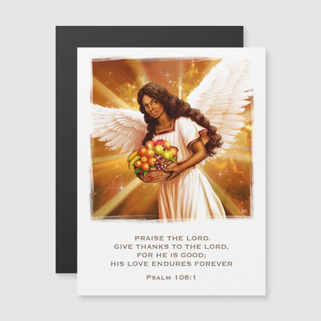 Thanksgiving Blessings. Angel Religious  Magnetic Invitation (Front/Back)