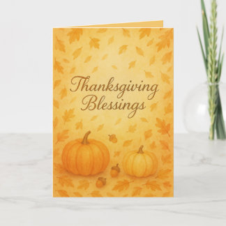 Thanksgiving Blessings Card – Cozy Fall Watercolor