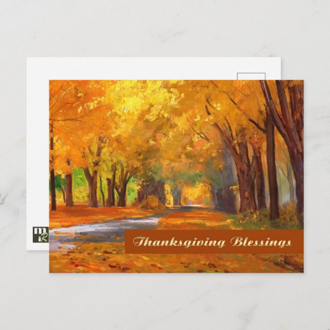 Thanksgiving Blessings. Fine Art Postcard (Front/Back)