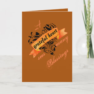 Thanksgiving Blessings Gratefulness Holiday Card