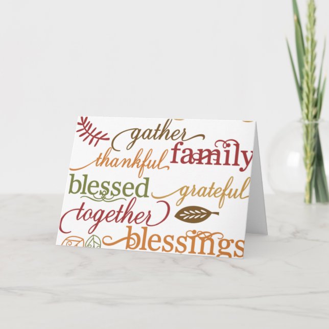Thanksgiving Blessings Holiday Card (Front)