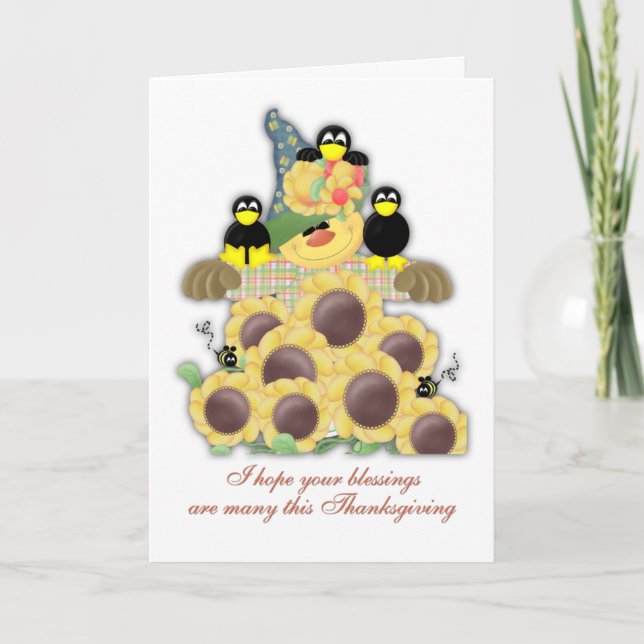 Thanksgiving Blessings Holiday Card (Front)