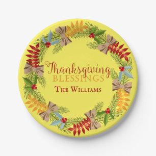 Thanksgiving Blessings Paper Plate